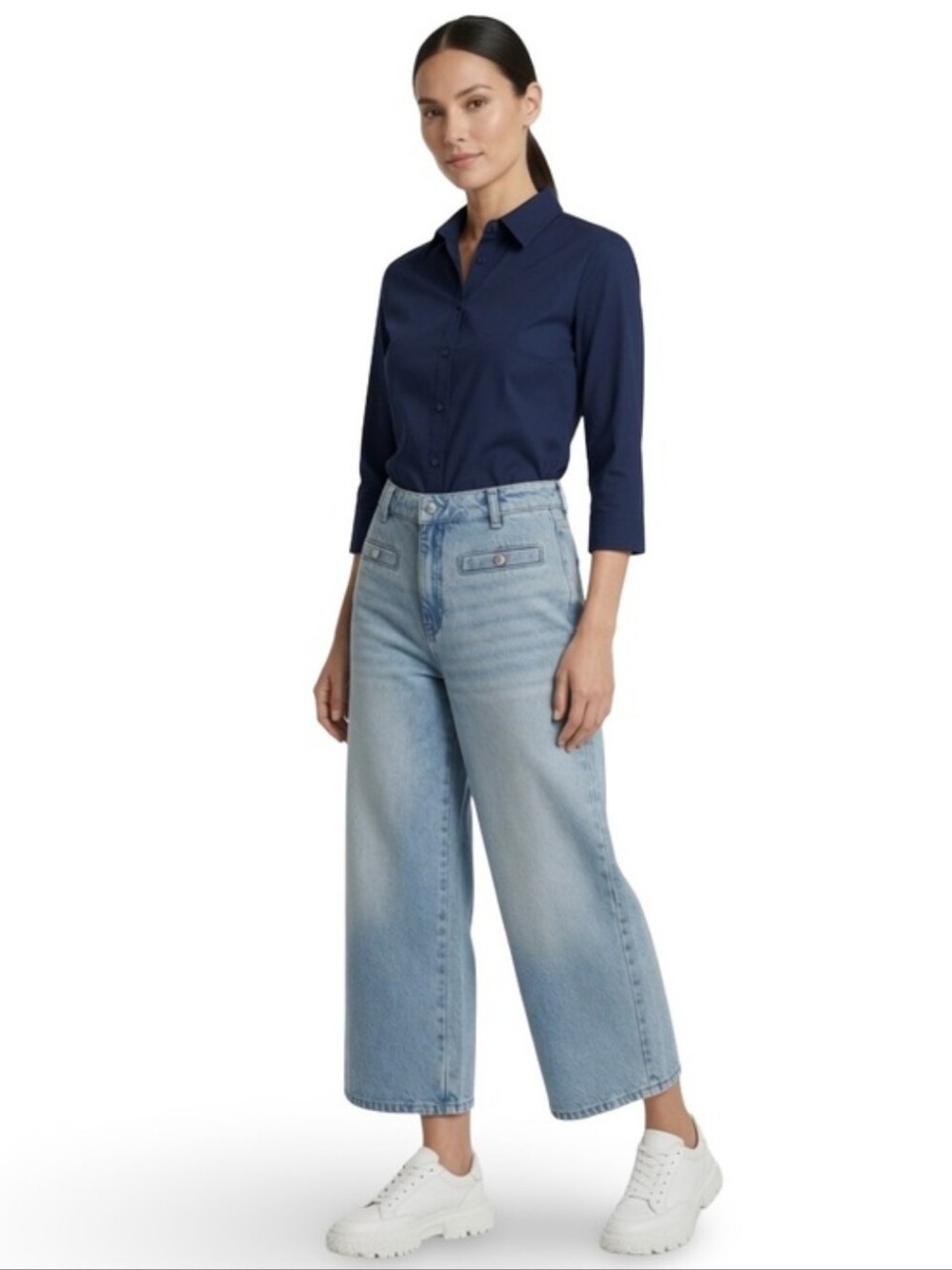 NWT Michael Kors Selma High Rise Wide Leg Crop Jeans Size 12